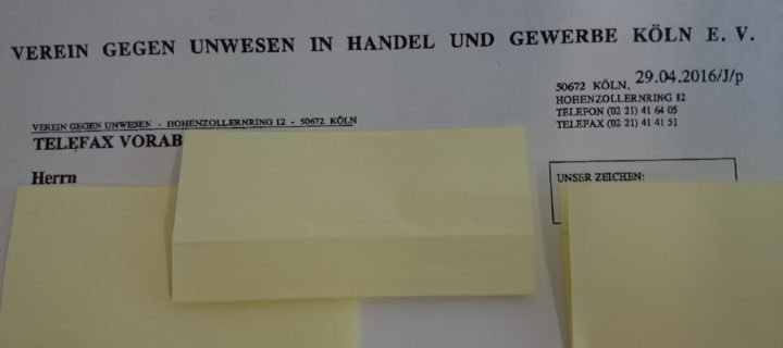 Verein gegen Unwesen in Handel und Gewerbe Köln eV