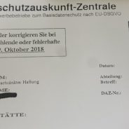 Datenschutzauskunfts-Zentrale Trickformular